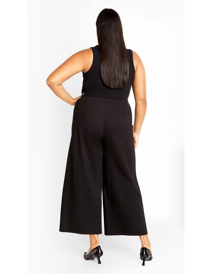 Ponte Wide Leg Pant in Black image 2