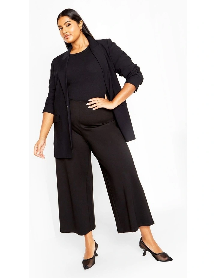 Ponte Wide Leg Pant in Black image 3