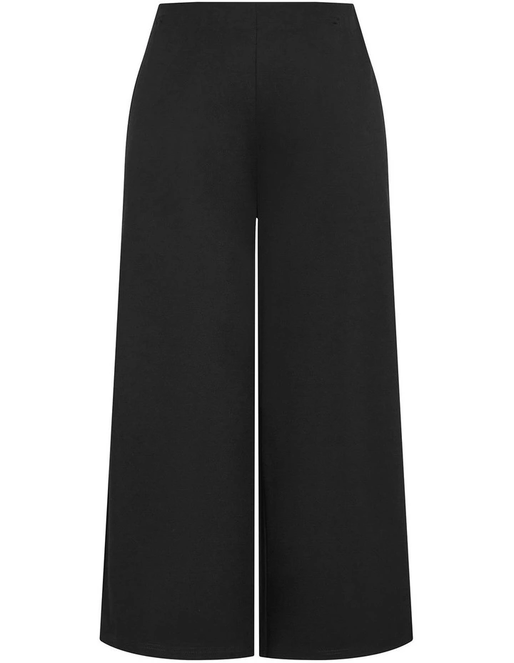 Ponte Wide Leg Pant in Black image 4