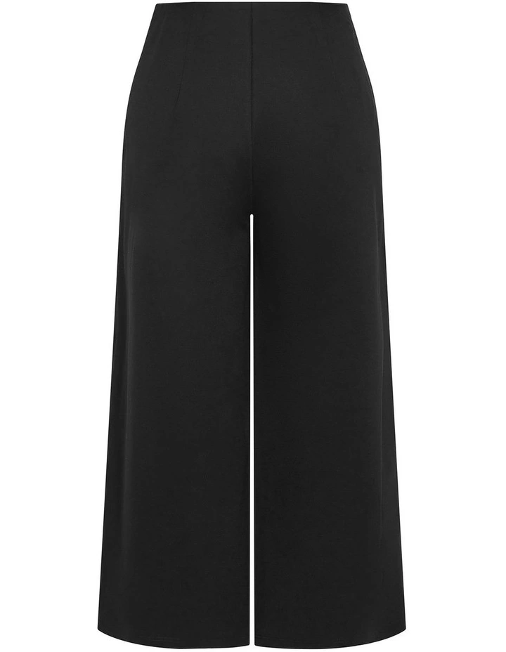 Ponte Wide Leg Pant in Black image 5
