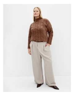Iris Cable Jumper in Chocolate