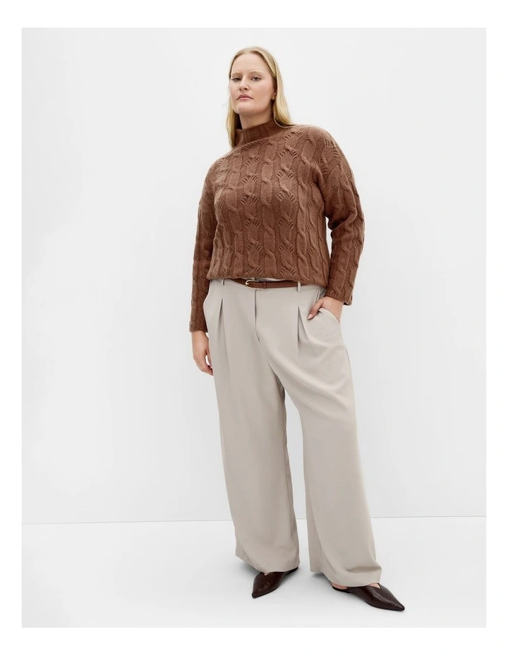 Iris Cable Jumper in Chocolate image 1