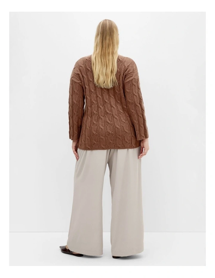 Iris Cable Jumper in Chocolate image 2