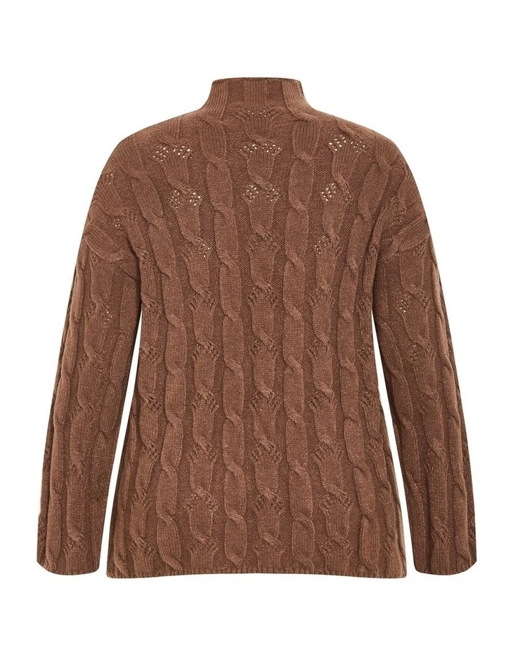 Iris Cable Jumper in Chocolate image 4