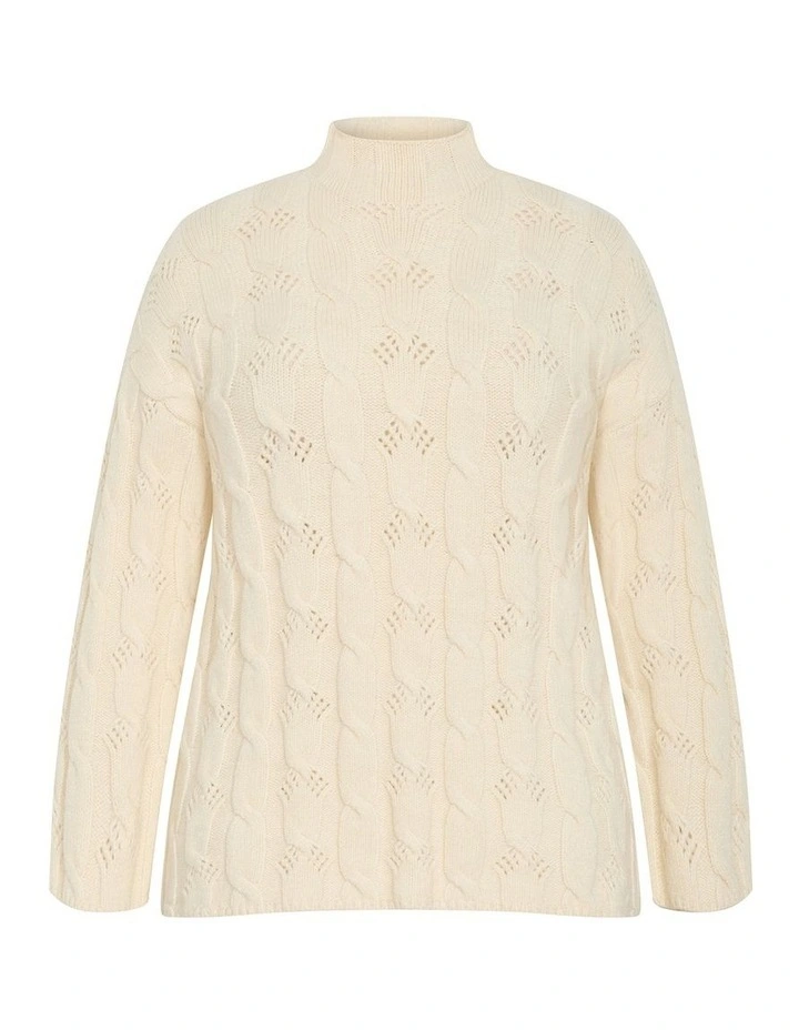 Iris Cable Jumper in Cream image 3