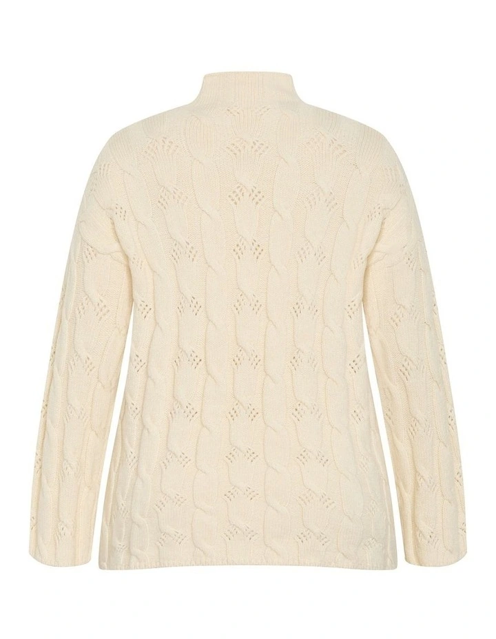 Iris Cable Jumper in Cream image 4