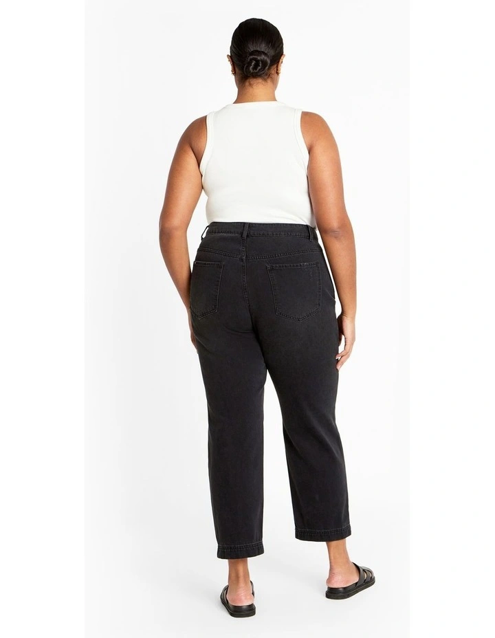 Harley Fit Kenia Straight Jean in Black Wash image 2
