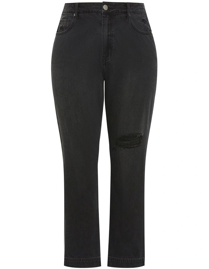 Harley Fit Kenia Straight Jean in Black Wash image 3