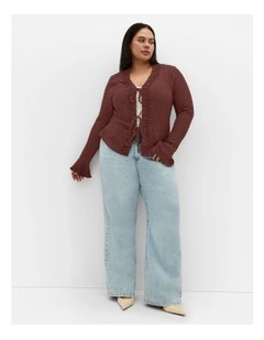 Charmaine Tie Front Top in Chocolate