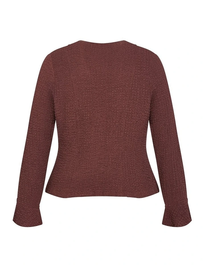 Charmaine Tie Front Top in Chocolate image 4