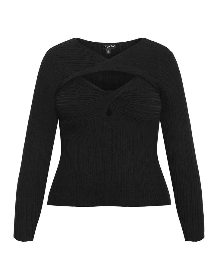 Kaleigh Knit Jumper in Black image 3