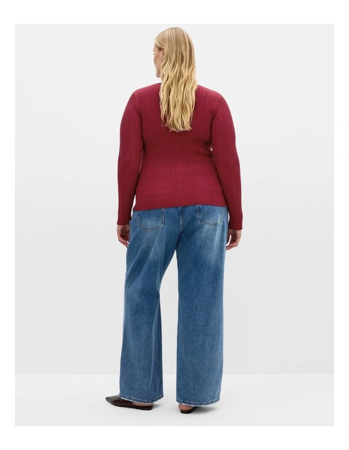 Kaleigh Knit Jumper in Dark Cherry image 2