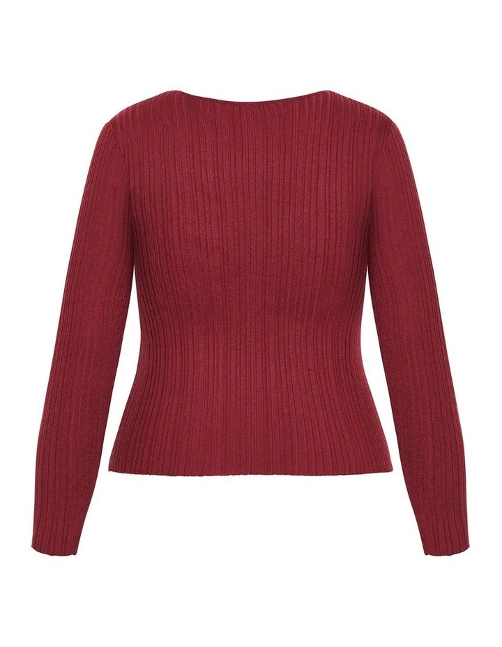 Kaleigh Knit Jumper in Dark Cherry image 4