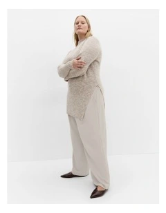Longline Split Jumper in Taupe