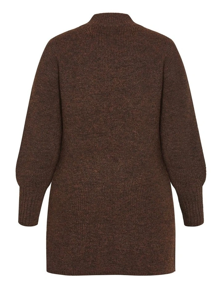Longline Split Jumper in Chocolate image 4