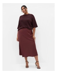 Miranda Midi Skirt in Choc Cherry
