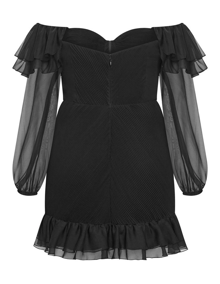 Crysta Frill Mini Dress in Black image 4