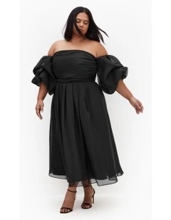 Taliyah Off Shoulder Dress in Black