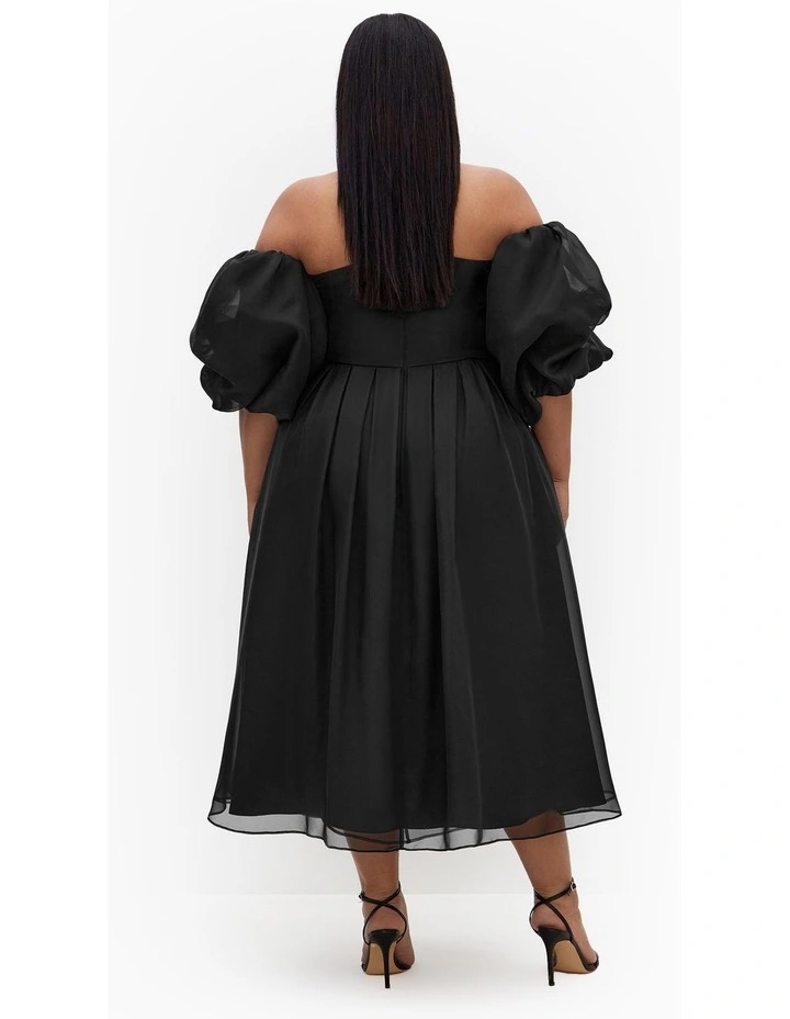 Taliyah Off Shoulder Dress in Black image 2