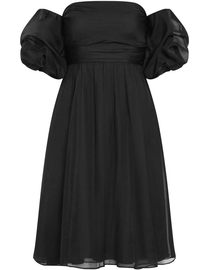 Taliyah Off Shoulder Dress in Black image 3