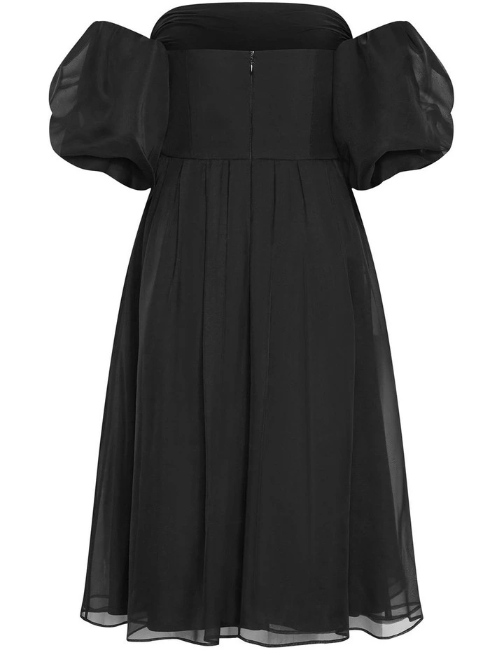 Taliyah Off Shoulder Dress in Black image 4