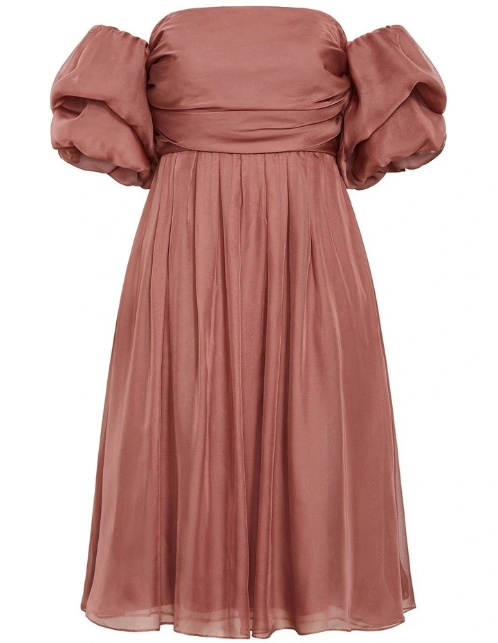 Taliyah Off Shoulder Dress in Rose Quartz image 3