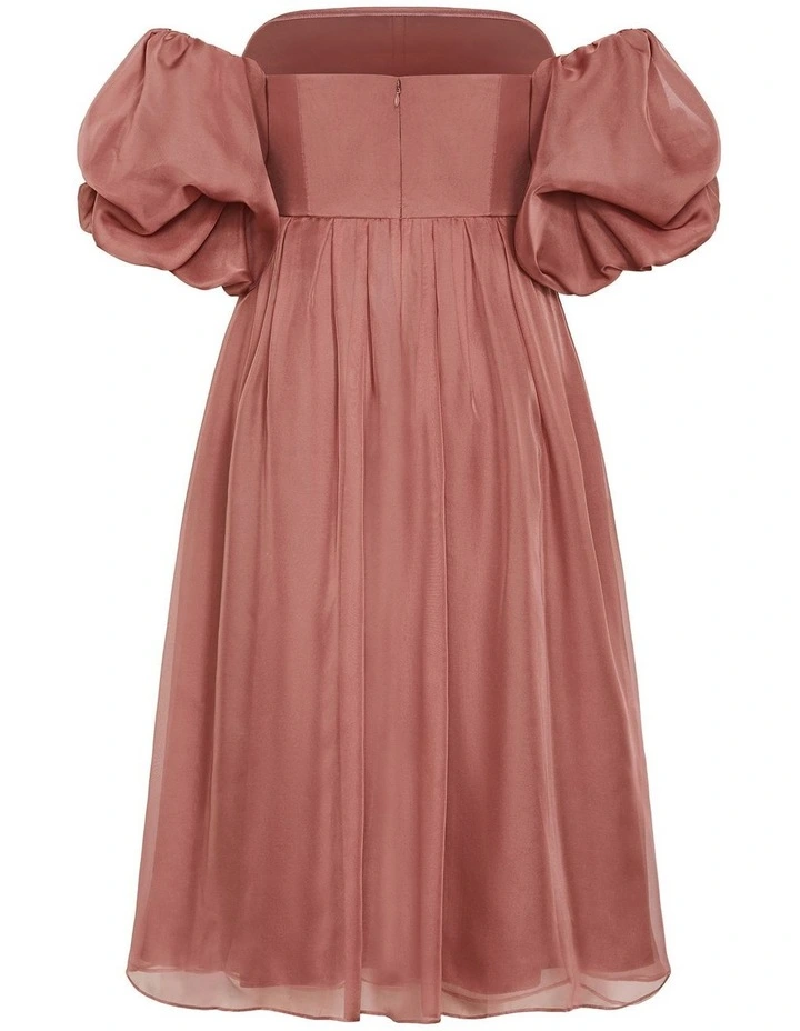 Taliyah Off Shoulder Dress in Rose Quartz image 4