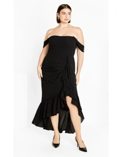 Rosabella Off Shoulder Maxi Dress in Black