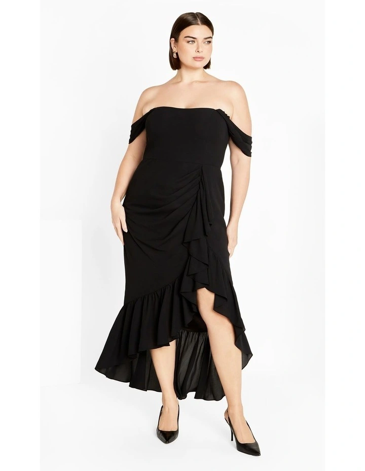 Rosabella Off Shoulder Maxi Dress in Black image 1