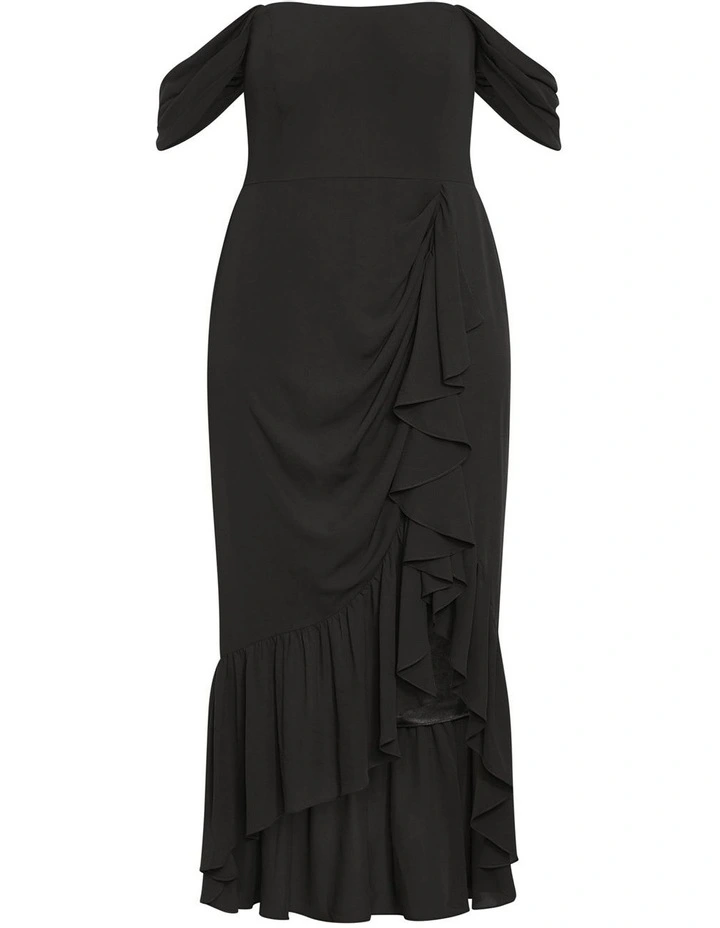 Rosabella Off Shoulder Maxi Dress in Black image 3