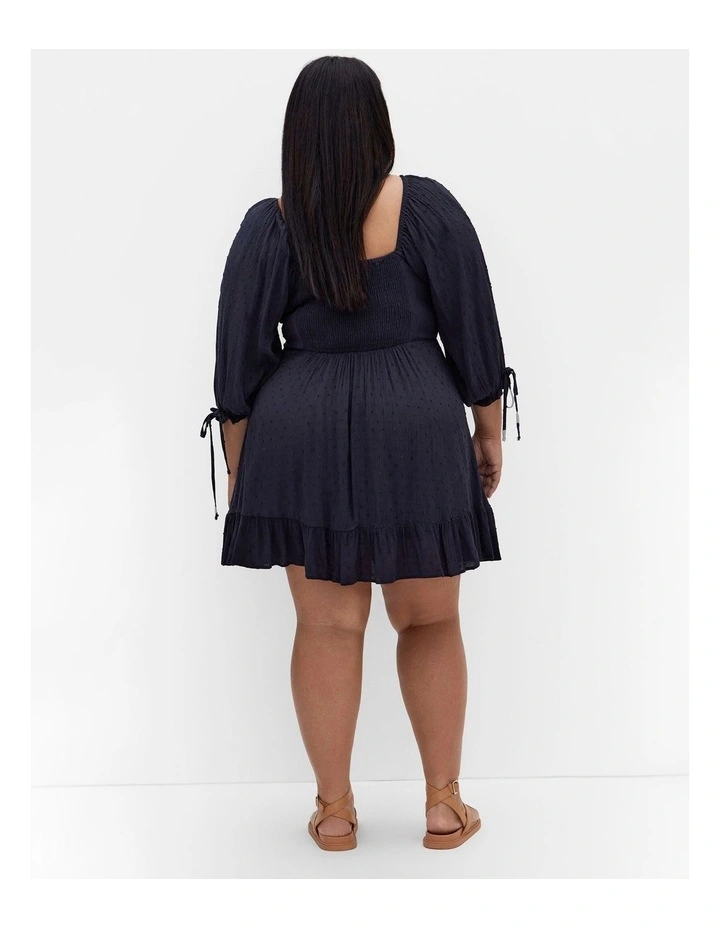 Allegra Sleeved Mini Dress in Navy image 2