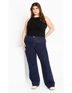 Harley Fit Victoria Wide Leg Jeans in Dark Wash
