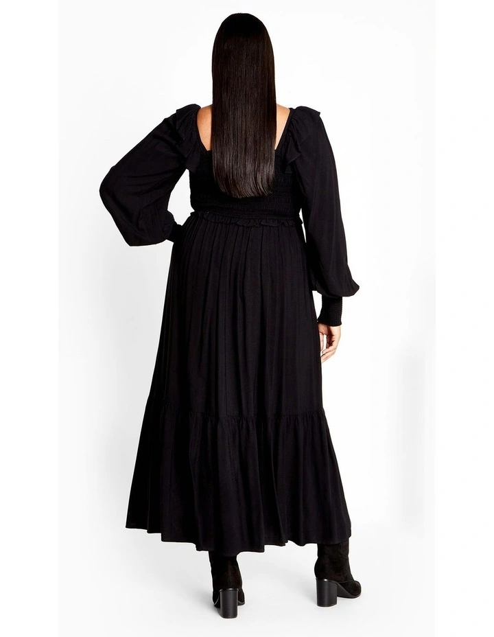 Sadie Plain Cowl Neck Dress in Black image 2
