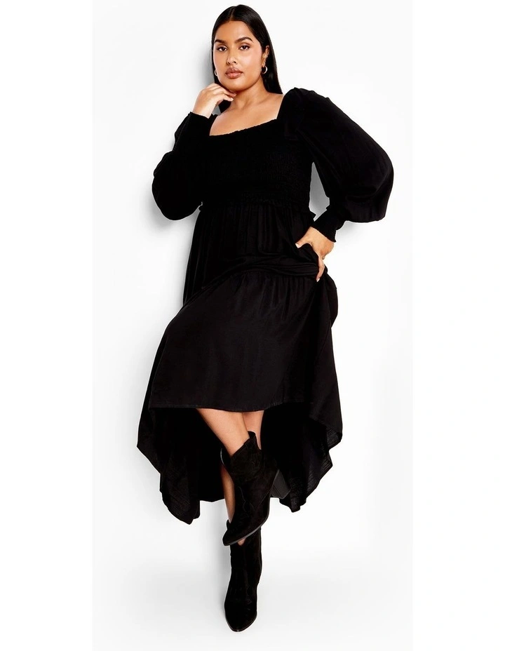 Sadie Plain Cowl Neck Dress in Black image 3