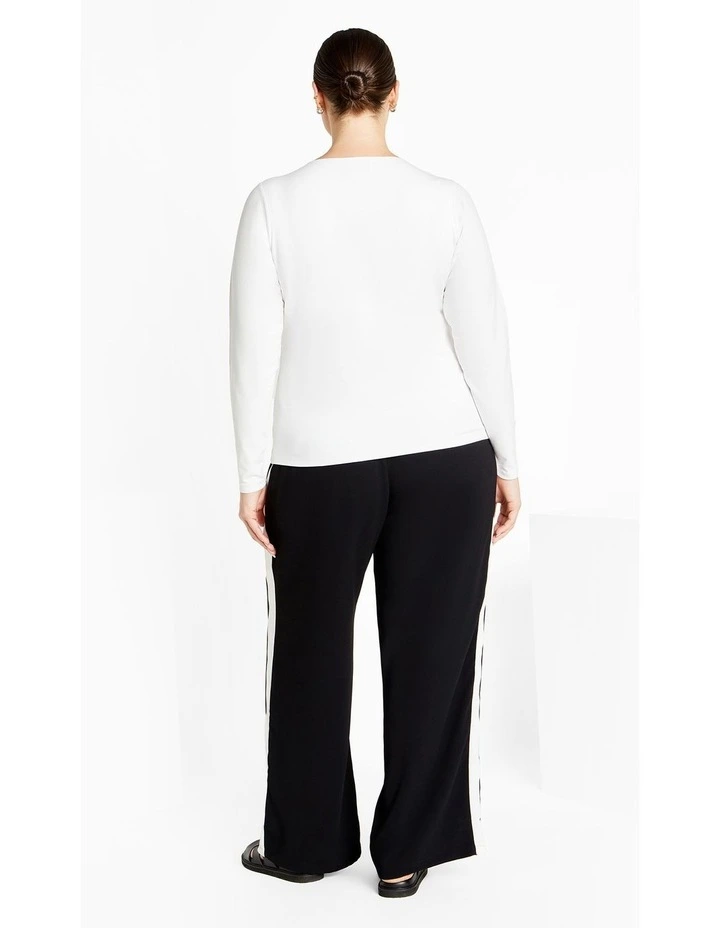Annie V Neck Top in White image 2