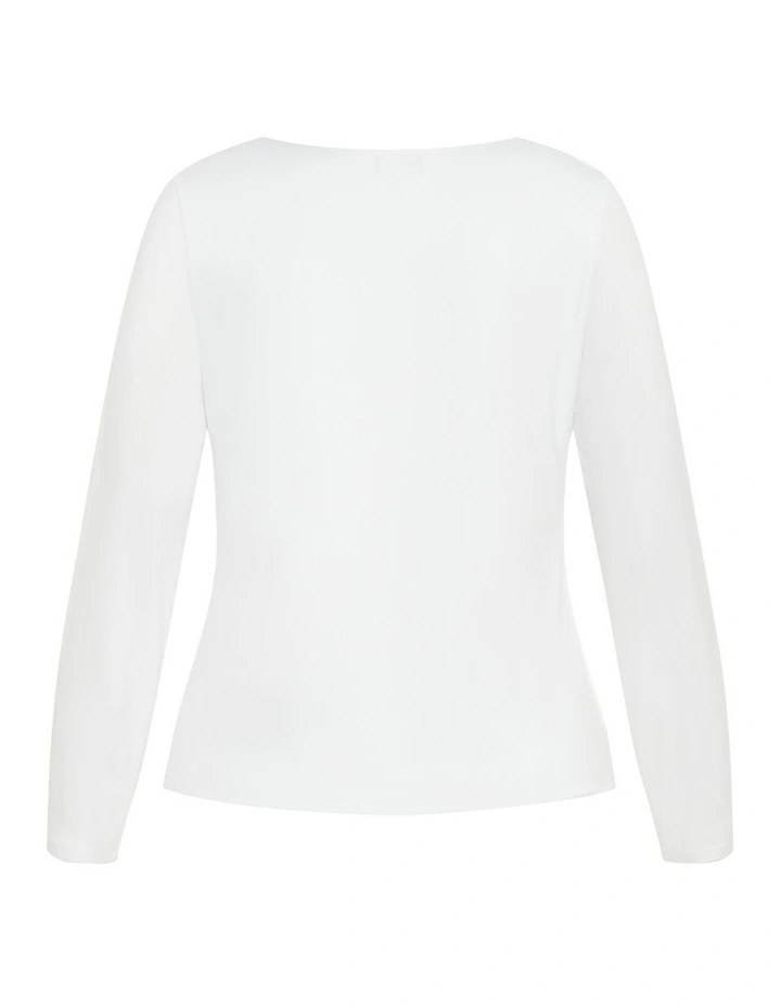 Annie V Neck Top in White image 4