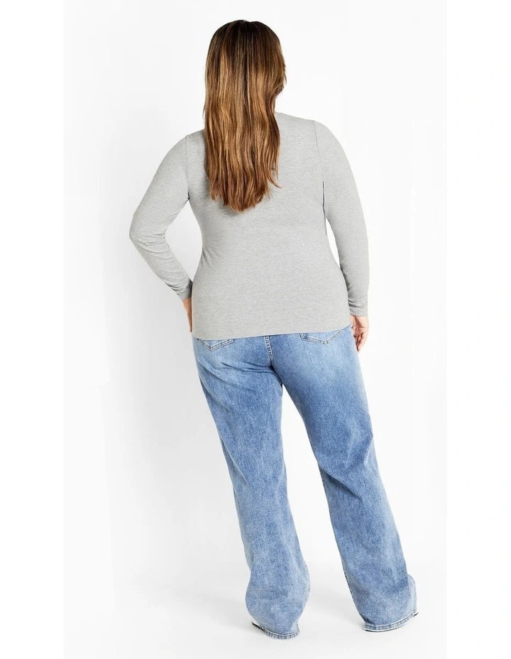 Liz Scoop Top in Light Grey Marle image 2