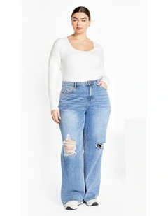 Liz Scoop Top in White