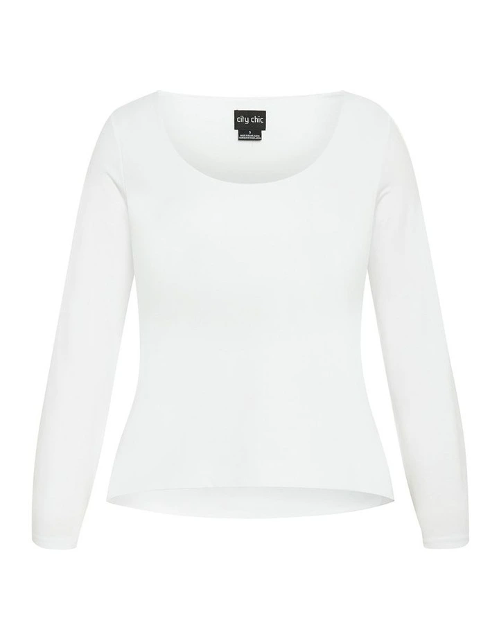 Liz Scoop Top in White image 4
