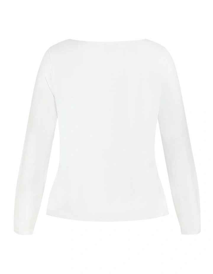 Liz Scoop Top in White image 5