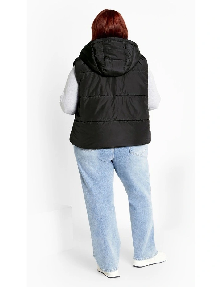 Ava Puffer Vest in Black image 2