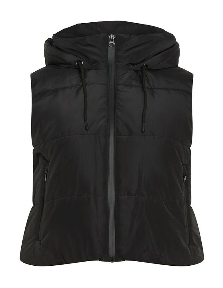 Ava Puffer Vest in Black image 3
