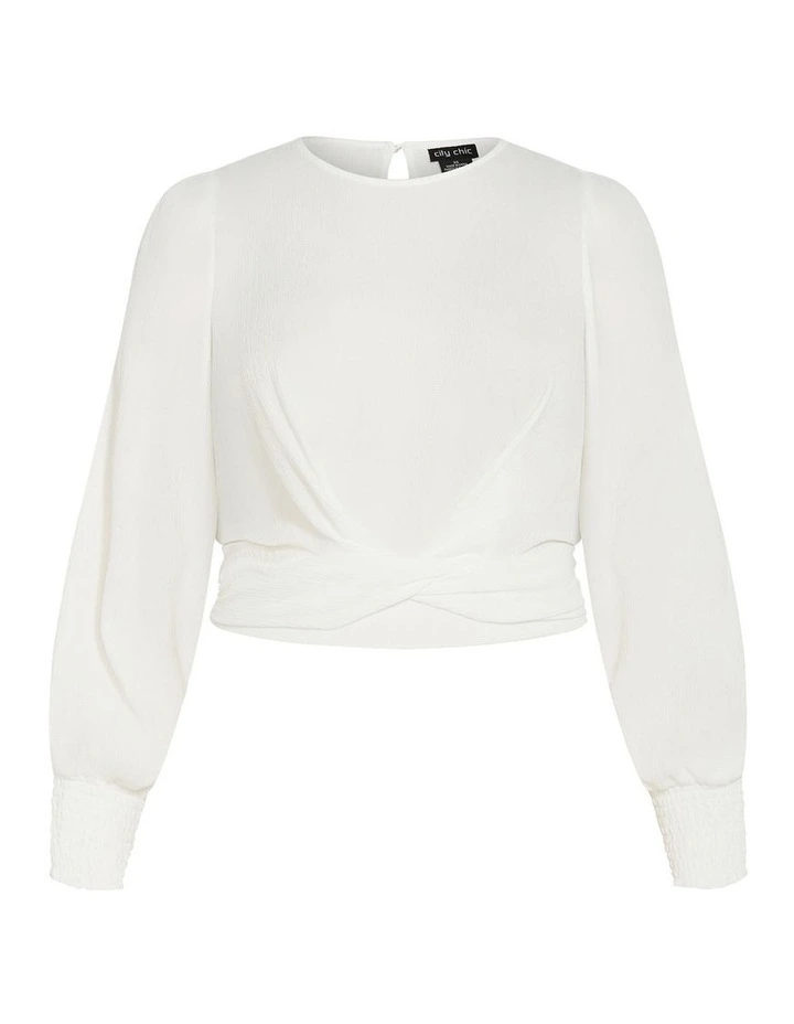 Amira Twist Top in Ivory image 3