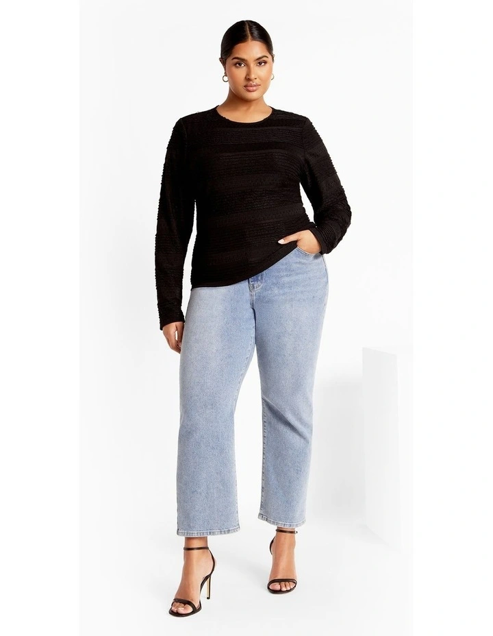 Amira Frill Top in Black image 1
