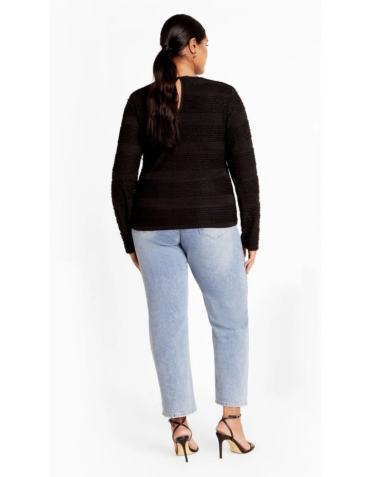 Amira Frill Top in Black image 2