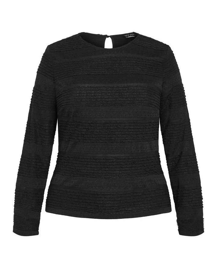 Amira Frill Top in Black image 3