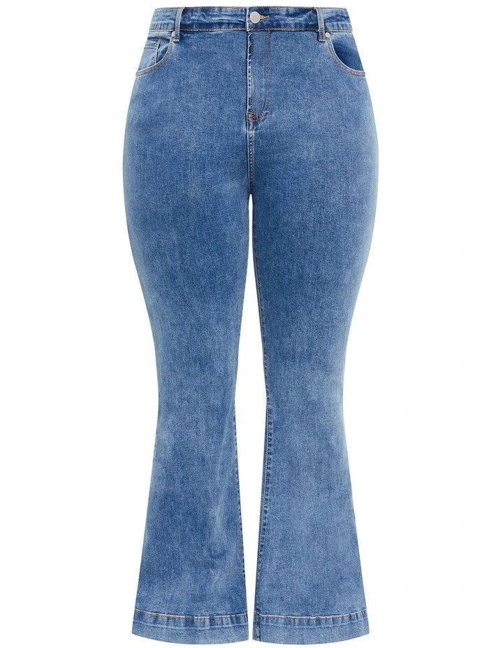 Asha Fit Jasmin Flare Jeans in Light Wash image 3