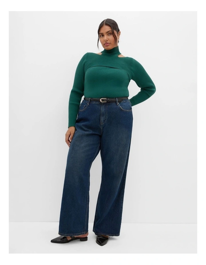 Remi Cut Out Jumper in Jade image 1