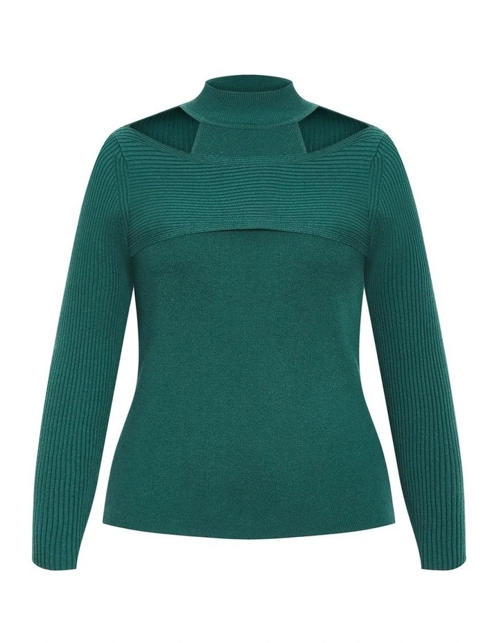 Remi Cut Out Jumper in Jade image 3