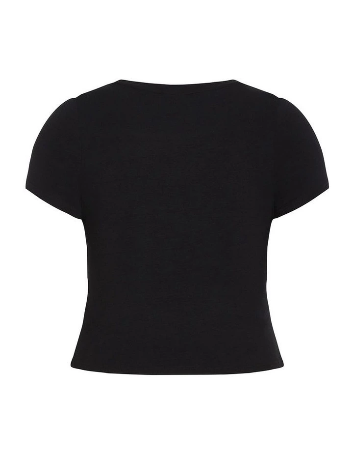 Micro Roma Print Tee in Black image 5